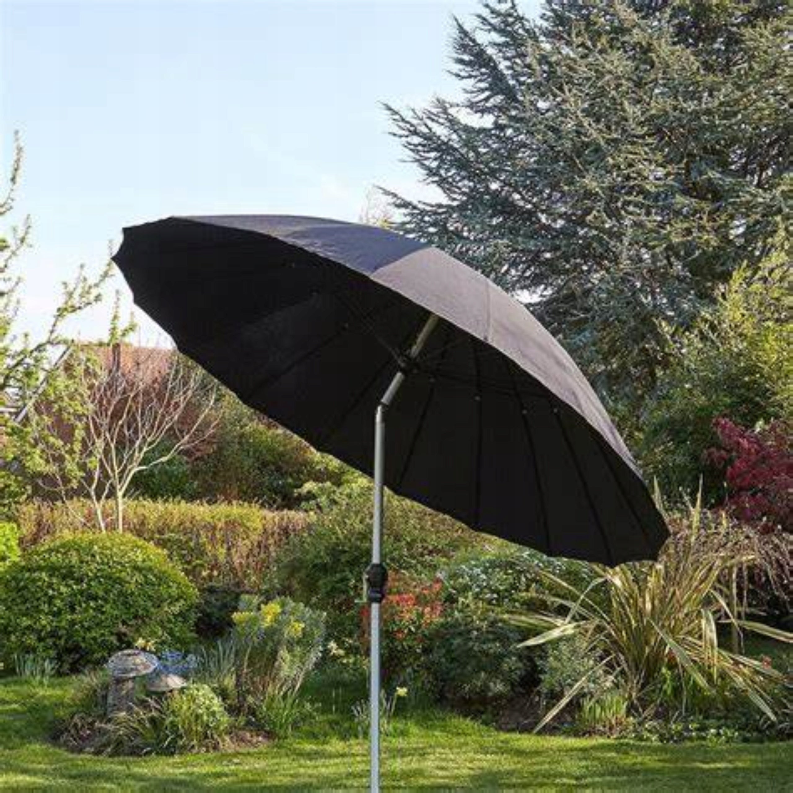 LARGE FOLDING ADJUSTABLE GARDEN UMBRELLA BALCONY TERRACE BLACK BROKEN 270CM Product height 240 cm