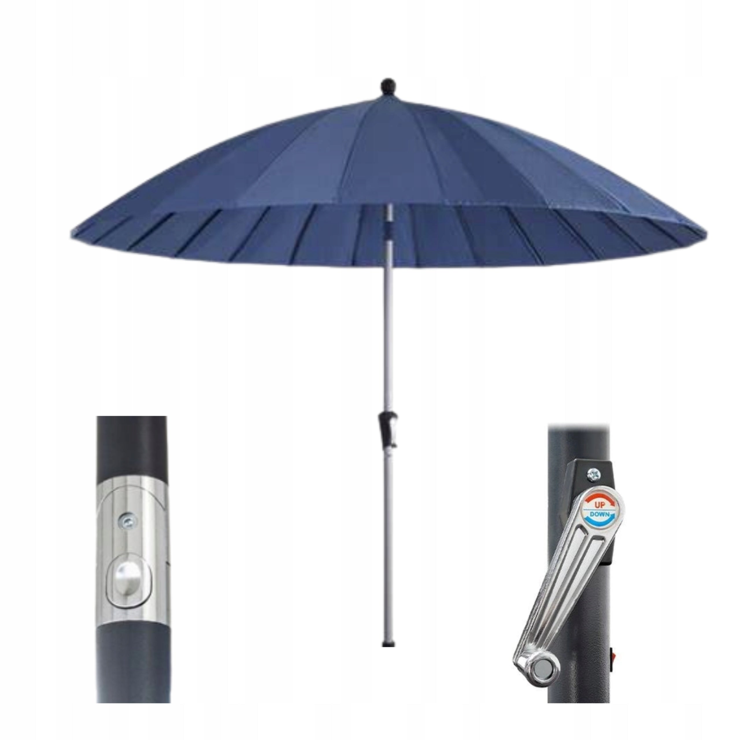 LARGE FOLDING ADJUSTABLE GARDEN UMBRELLA BALCONY TERRACE BLUE 270CM DIY Color blue