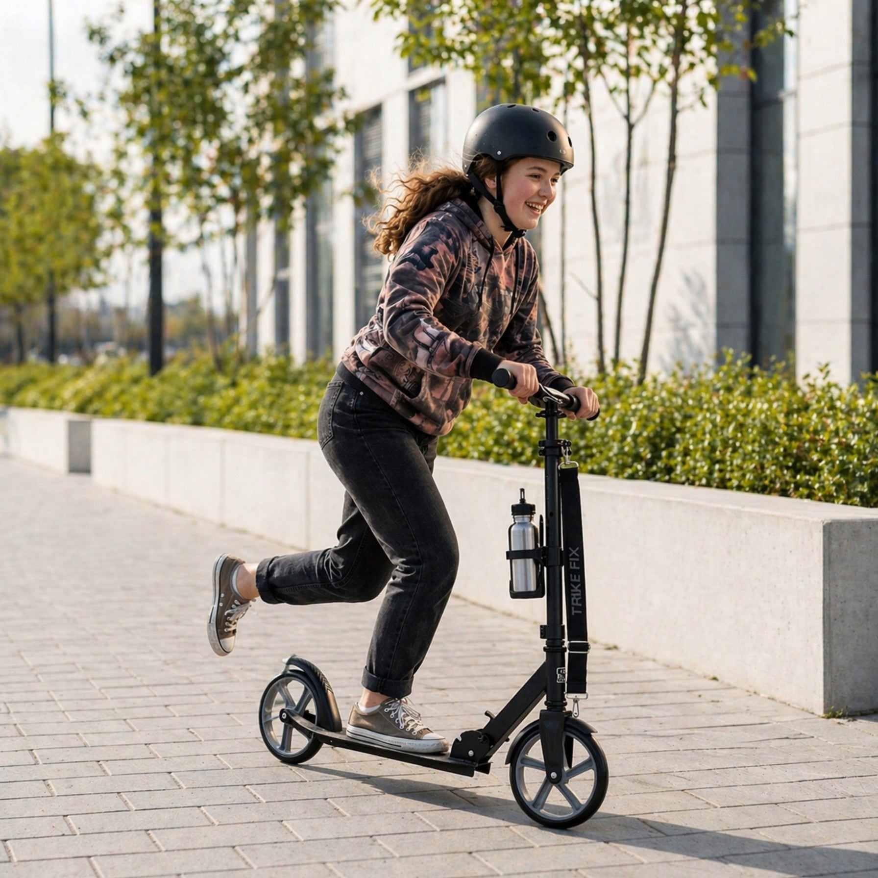 LARGE FOLDING CITY SCOOTER TWO-WHEELED FOR CHILDREN AND ADULTS GREY Manufacturer code KX2807