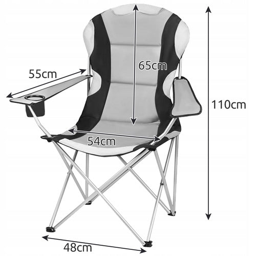 LARGE FOLDING FISHING HIKING CHAIR IDEAL FOR FISHING CAMPING GREY Manufacturer code 23674