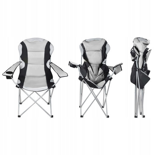 LARGE FOLDING FISHING HIKING CHAIR IDEAL FOR FISHING CAMPING GREY Product weight with unit packaging 3.3 kg