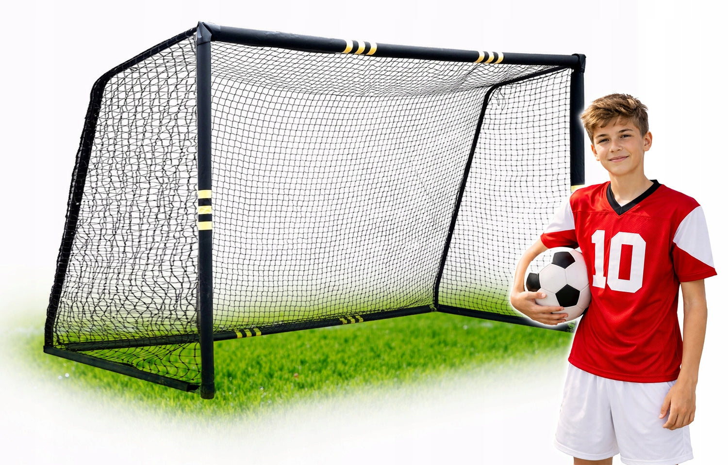 LARGE FOOTBALL GOAL 300x200x120 STEEL STRONG FOOTBALL TRAINING Packaging status original