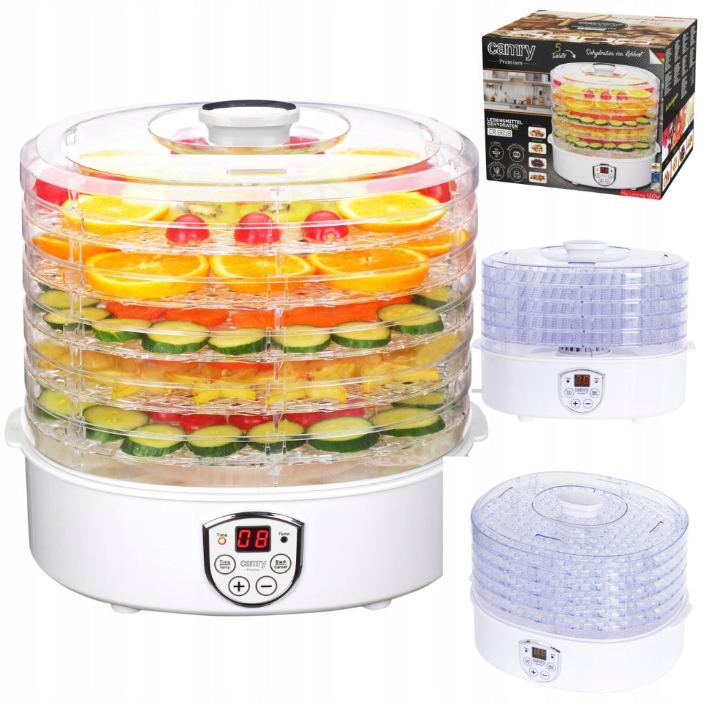 LARGE Fruit Mushroom Dryer Vegetable Thermocouple 550W 5 Trays High Trays