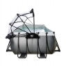 LARGE GARDEN FRAME POOL WITH CANOPY FILTER LADDER 540X250X100 CM Height 220 cm