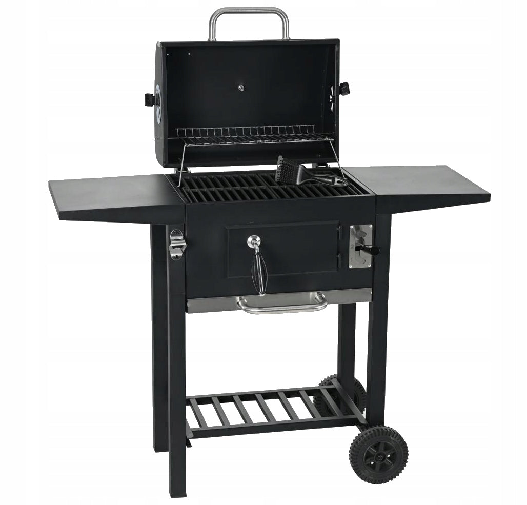 LARGE GARDEN GRILL LANDGRAF + SHELVES + ASHTRAY + CAST IRON GRATE Packaging status original