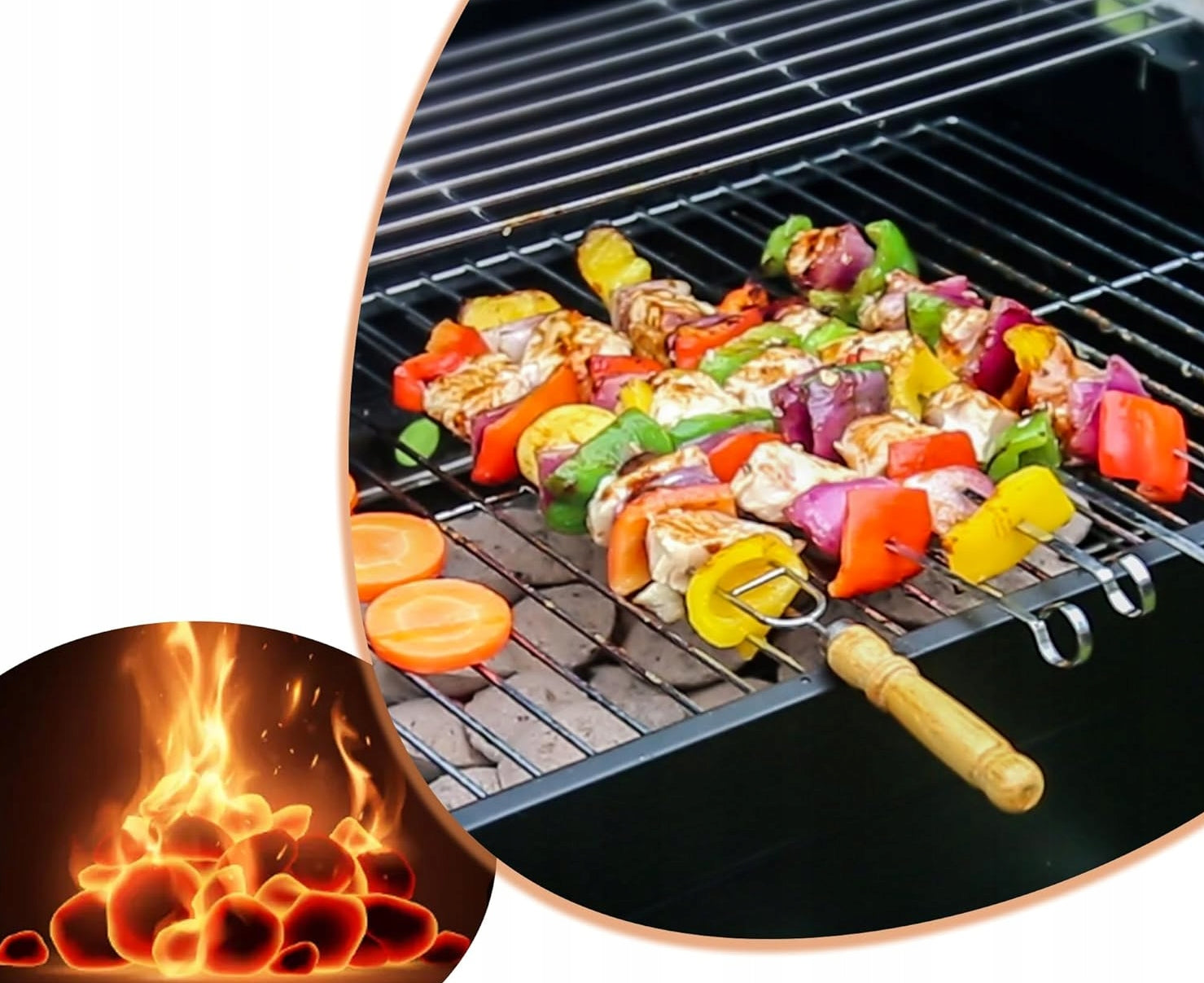 LARGE GARDEN GRILL LANDGRAF + SHELVES + ASHTRAY Grill width 110 cm