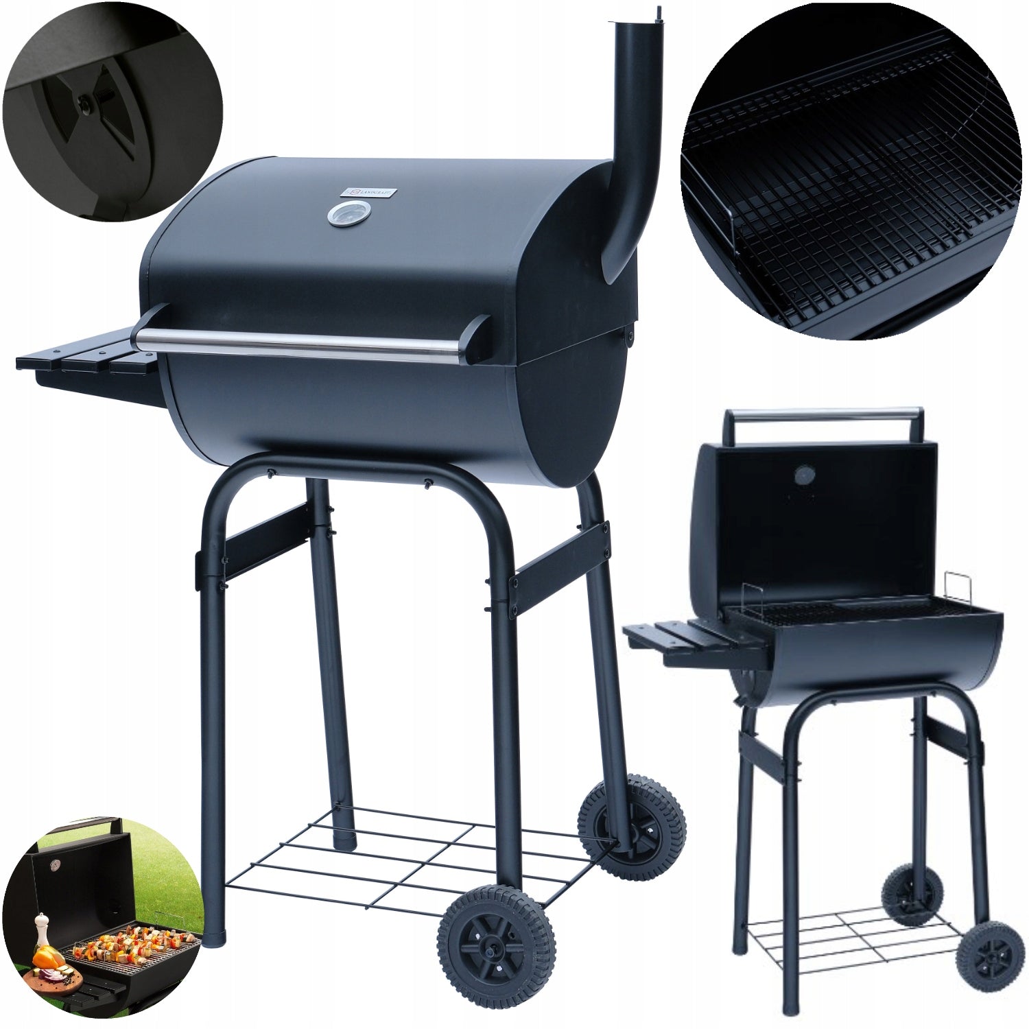 LARGE GARDEN GRILL LANDGRAF + SHELVES + ASHTRAY
