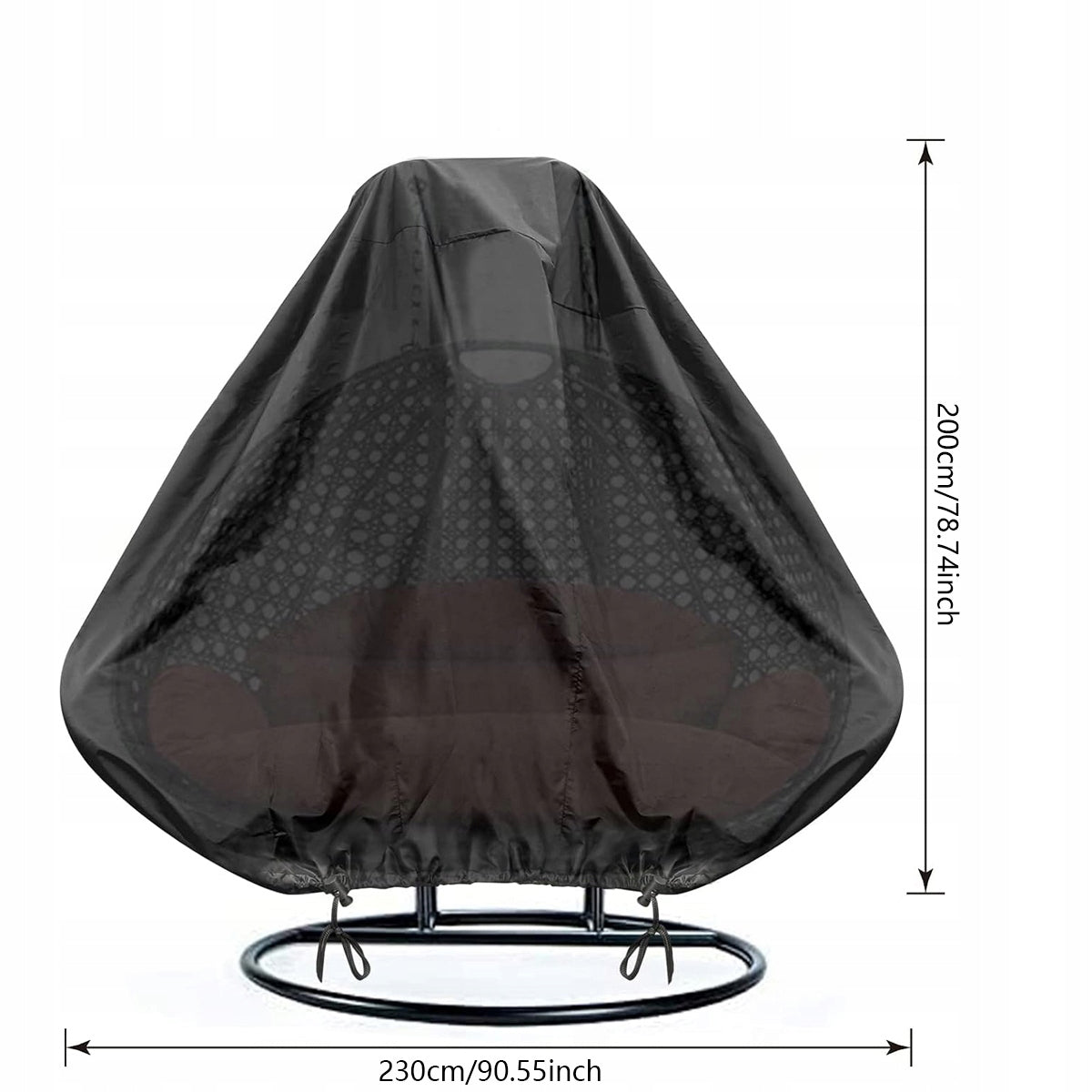 LARGE GARDEN HANGING CHAIR COVER DOUBLE COCOON SWING BLACK Manufacturer no brand