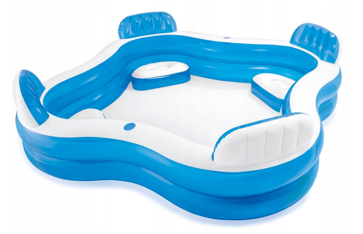 LARGE GARDEN POOL WITH SEATS INFLATABLE INTEX FAMILY FOR 4 PEOPLE Series Wet Set Collection (model 2026) 56475NP