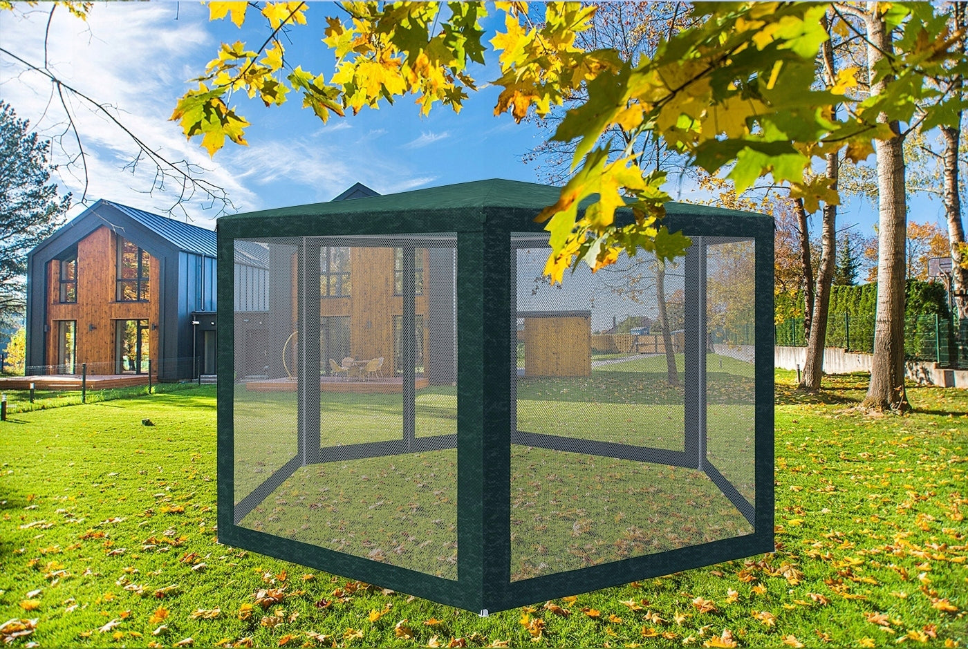 LARGE GARDEN TENT TRADE PAVILION 6 WALLS WITH MOSQUITO NET GAZEBO FOR GARDEN Type tent