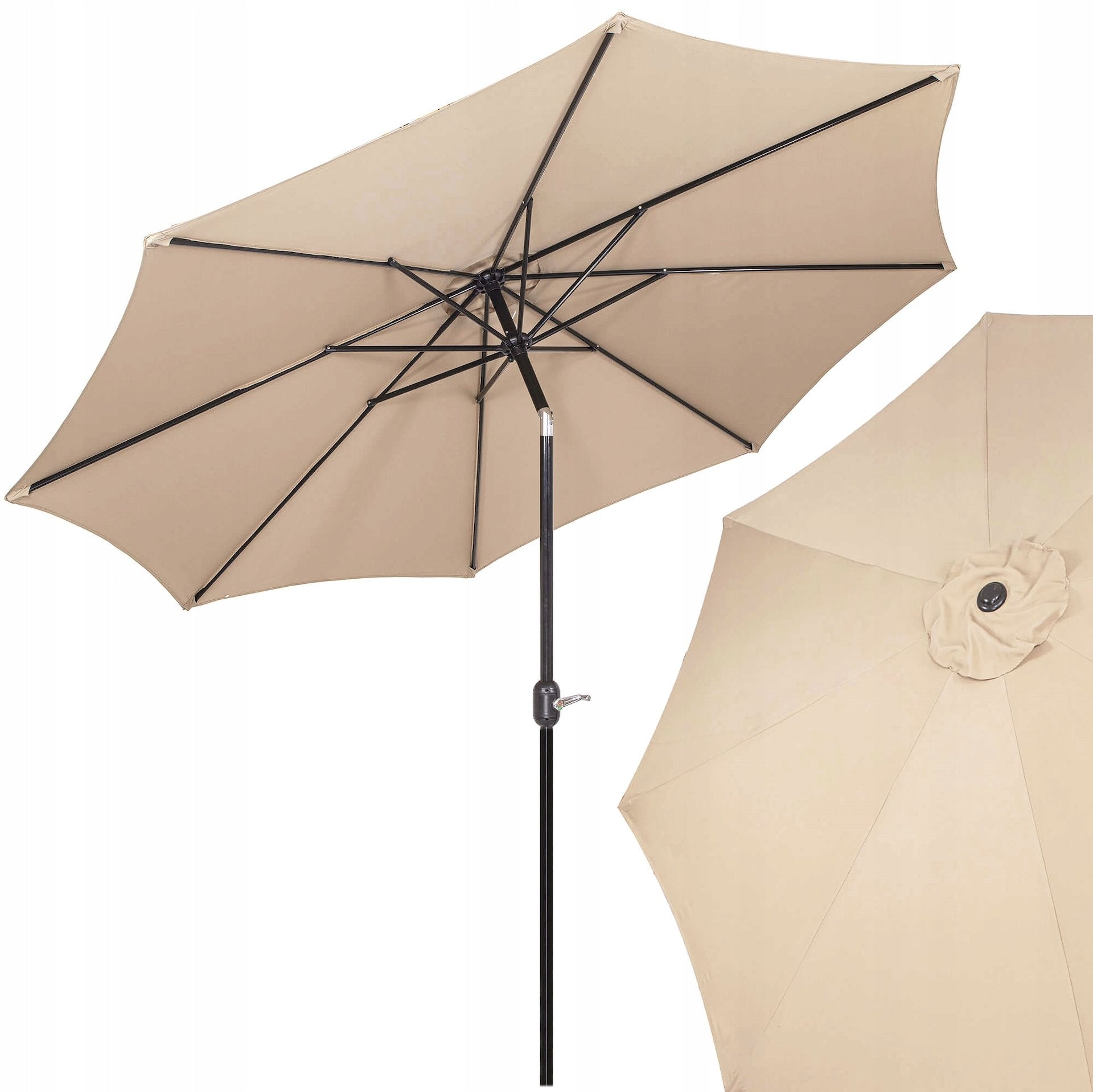 LARGE GARDEN UMBRELLA FOLDING BROKEN STRONG 300cm WITH CRANK SOLID Manufacturer Springos