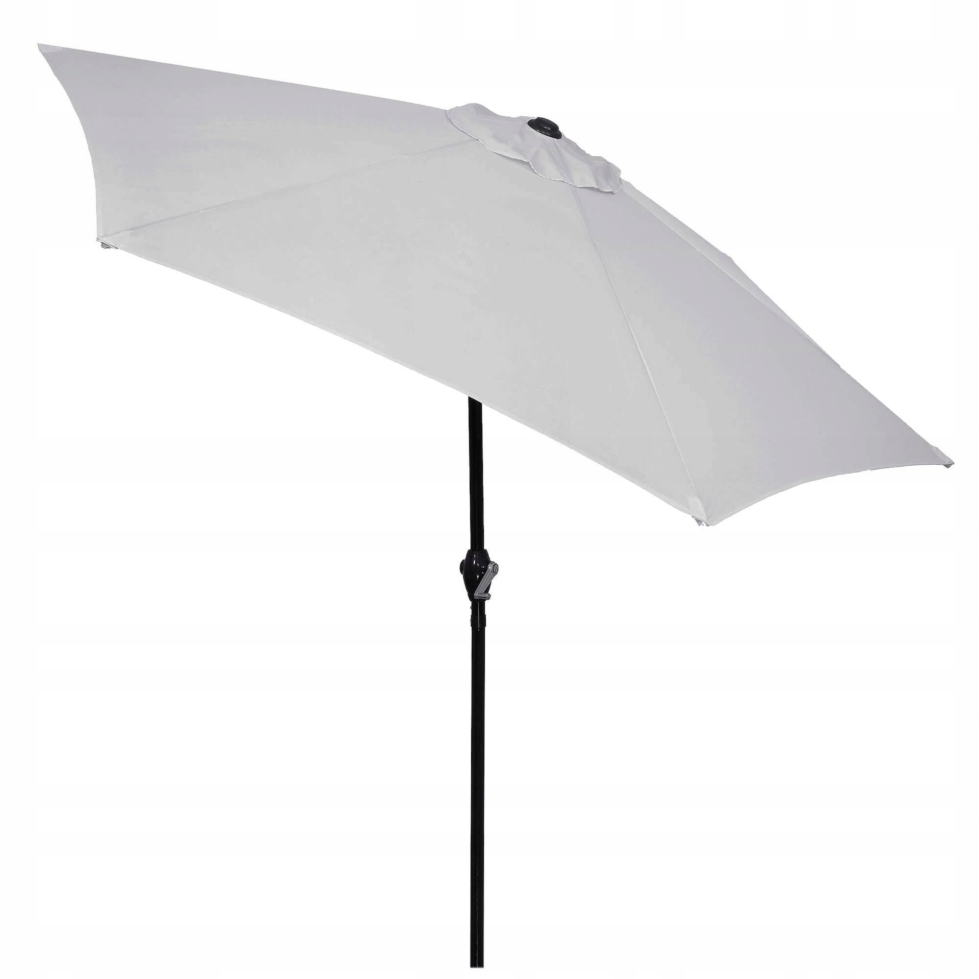 LARGE GARDEN UMBRELLA FOLDING GREY BROKEN STRONG 260cm WITH CRANK SOLID Color gray