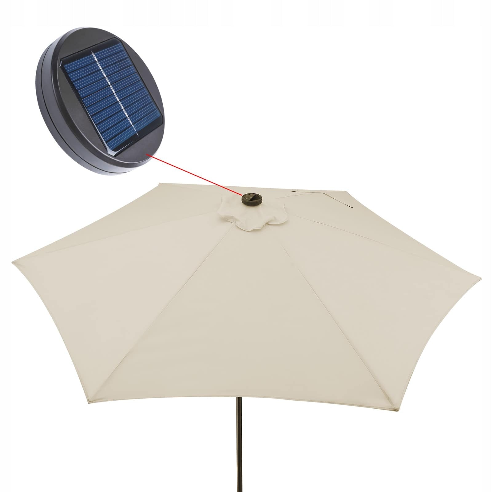 LARGE GARDEN UMBRELLA WITH A DIAMETER OF 270CM WITH LED CRANK Product height 236 cm