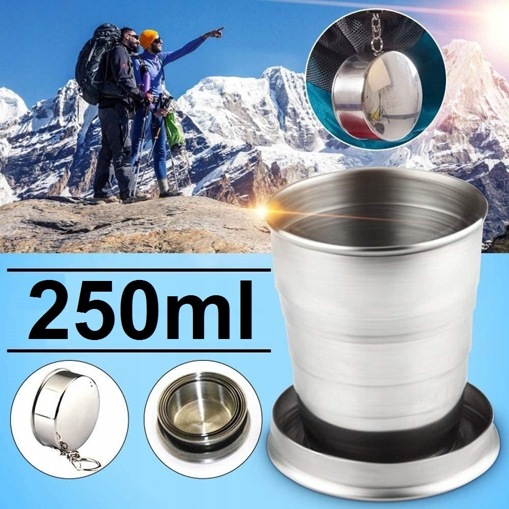 LARGE GLASS FOLDING TOURIST METAL CUP 250ML TRAVEL METAL Manufacturer code BNT_KIELISZEK250ML