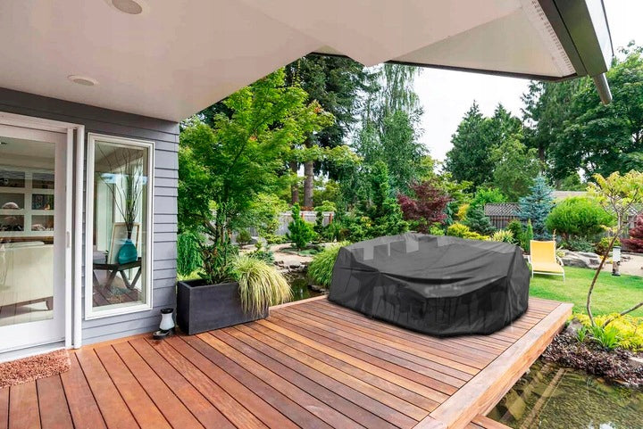 LARGE GREAT Garden Furniture Cover with Elastic Band Waterproof Grey Table 3x2m Kind For Table
