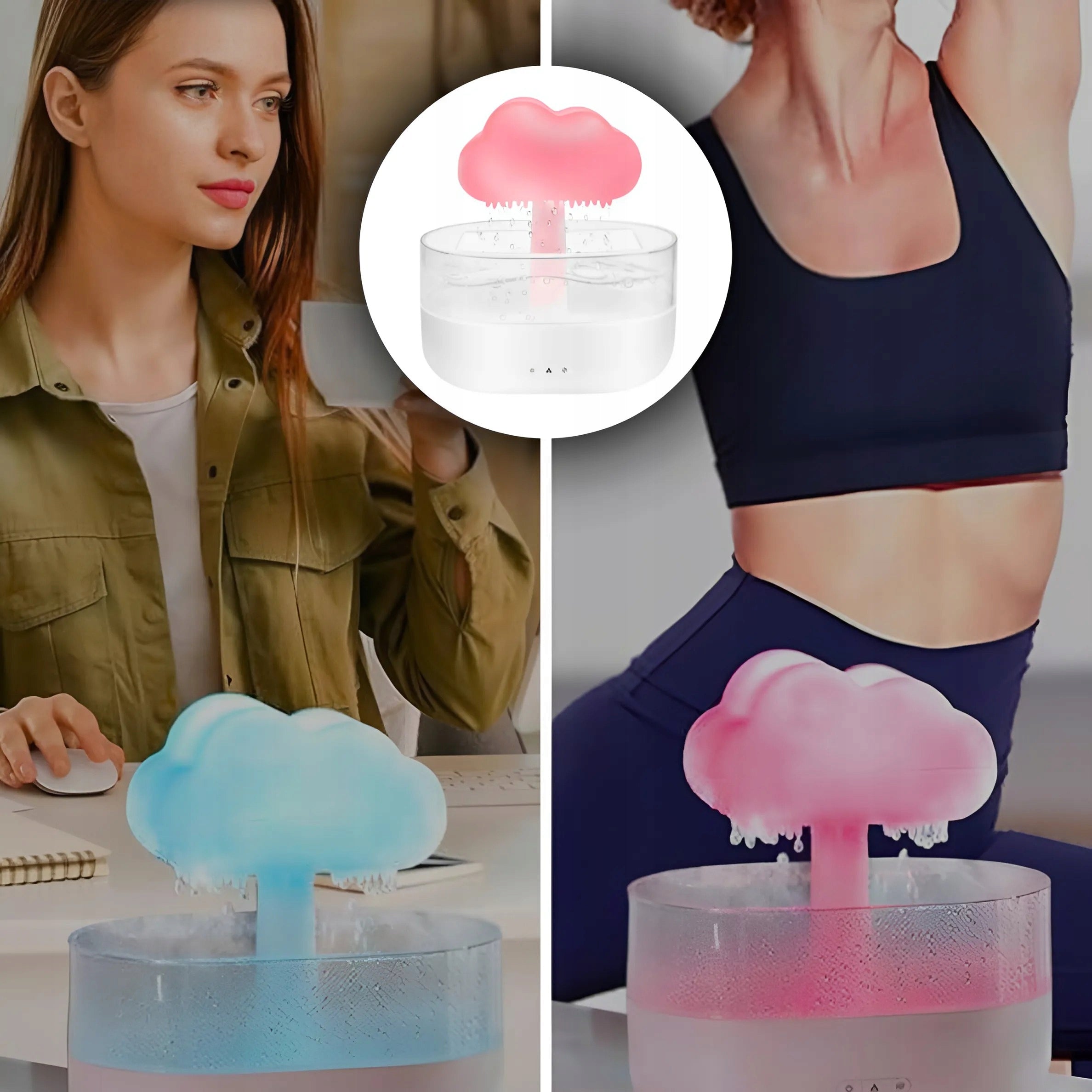 LARGE HUMIDIFIER DIFFUSER AROMATHERAPY MUSHROOM NIGHT LIGHT LED Model ITM-91 PRO