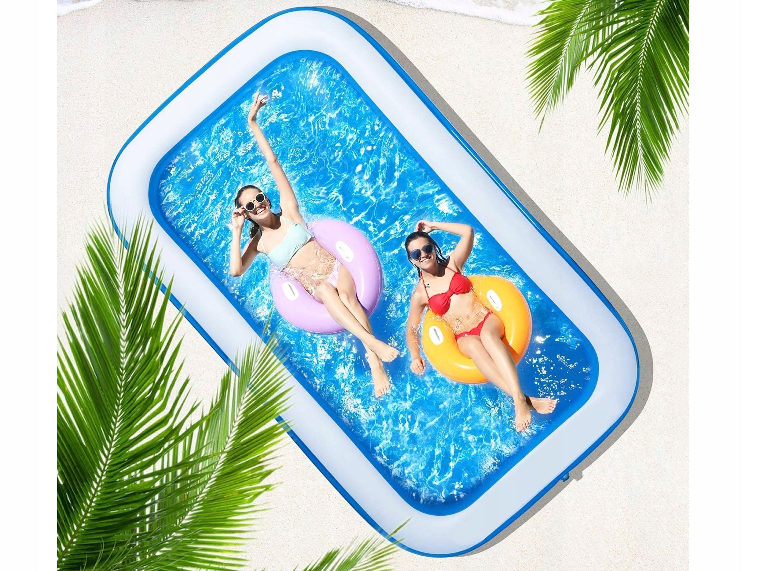 LARGE INFLATABLE GARDEN POOL 262x175x51 cm FAMILY FOR CHILDREN RECTANGULAR Manufacturer code JL10291