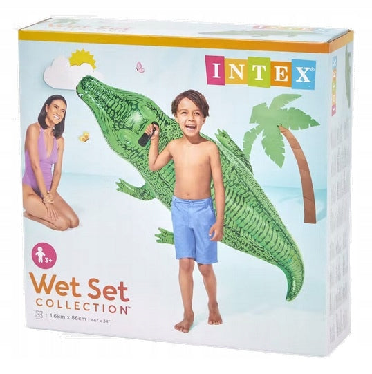 LARGE INFLATABLE MATTRESS FOR CHILDREN FOR SWIMMING CROCODILE INTEX 168x86 cm XXL