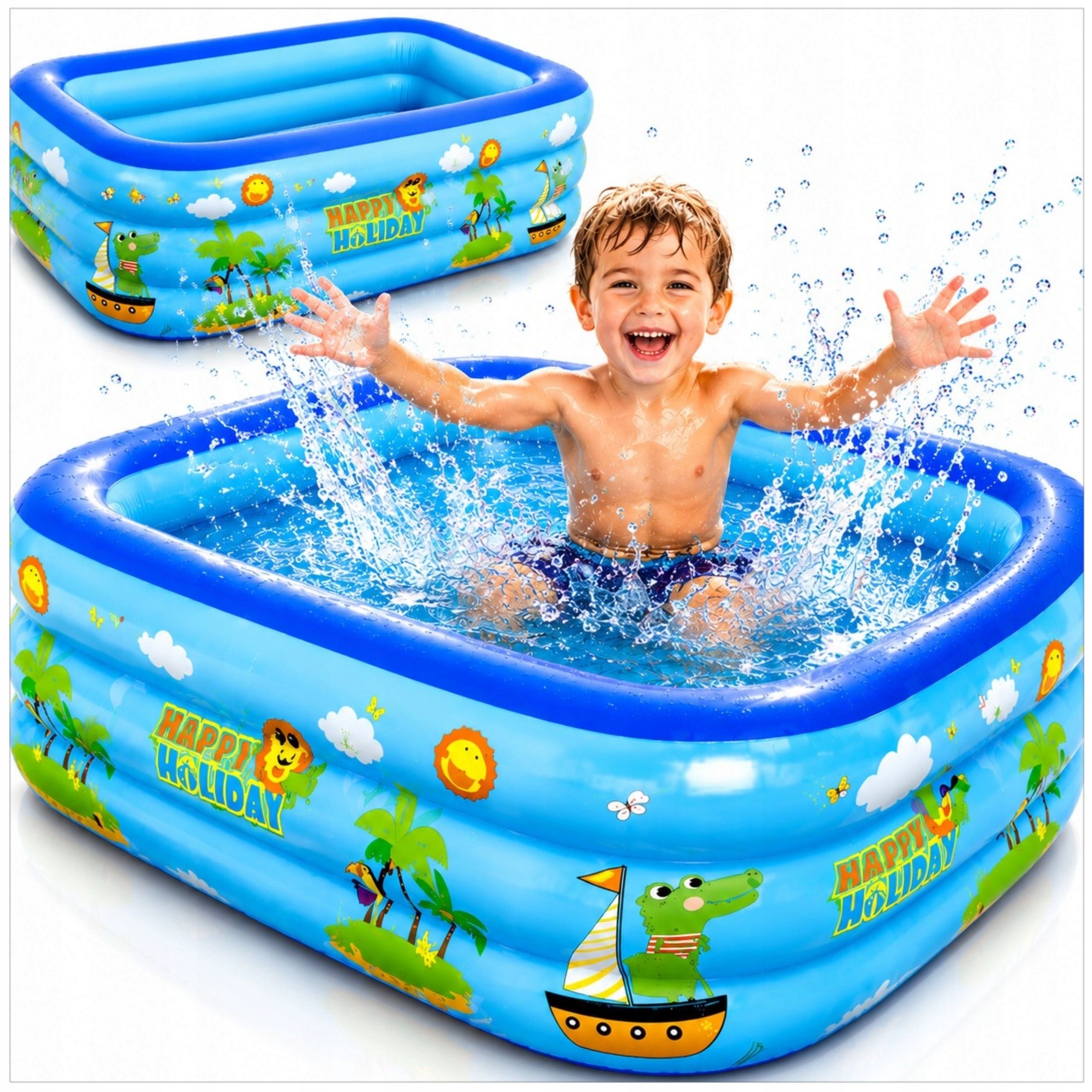 LARGE INFLATABLE POOL FOR CHILDREN GARDEN FAMILY FOR SUMMER 120X85X45 CM Manufacturer code Basen Dmuchany dla Dzieci Słoń Ogrodowy Gruby