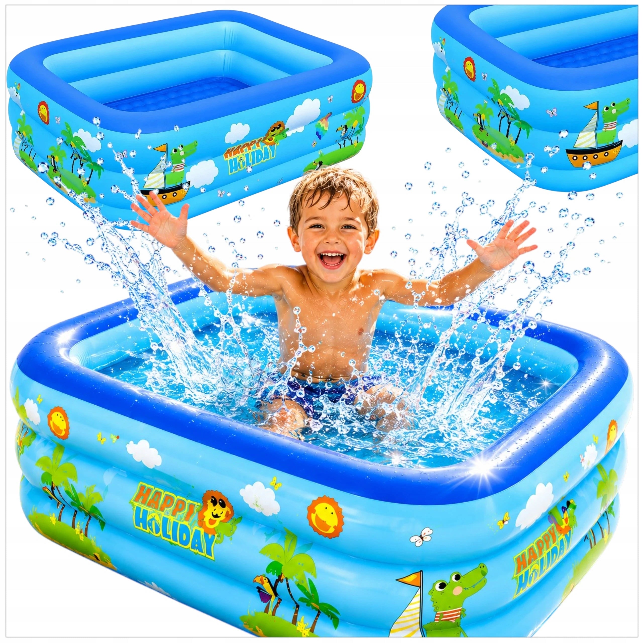 LARGE INFLATABLE POOL FOR CHILDREN GARDEN FAMILY FOR SUMMER 150X110X56 OCEAN