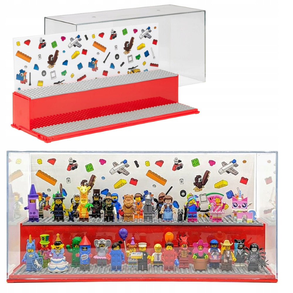 LARGE LEGO DISPLAY CASE CONTAINER DOUBLE DISPLAY CASE FOR MINIFIGURES FIGURINES 4070