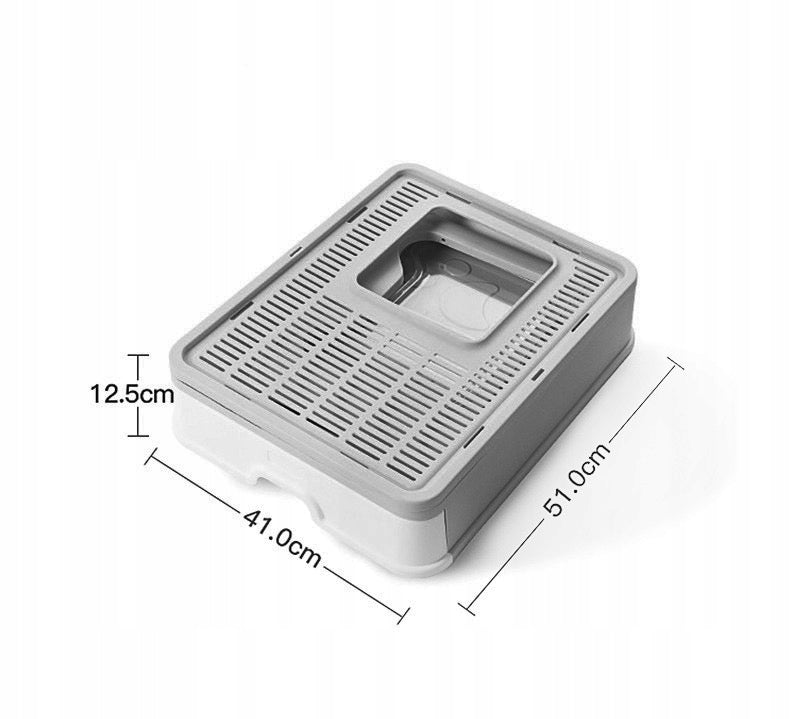 LARGE LITTER BOX CLOSED FOR CAT FOLDING PULL-OUT DRAWER SIEVE RIM GREY Brand no brand