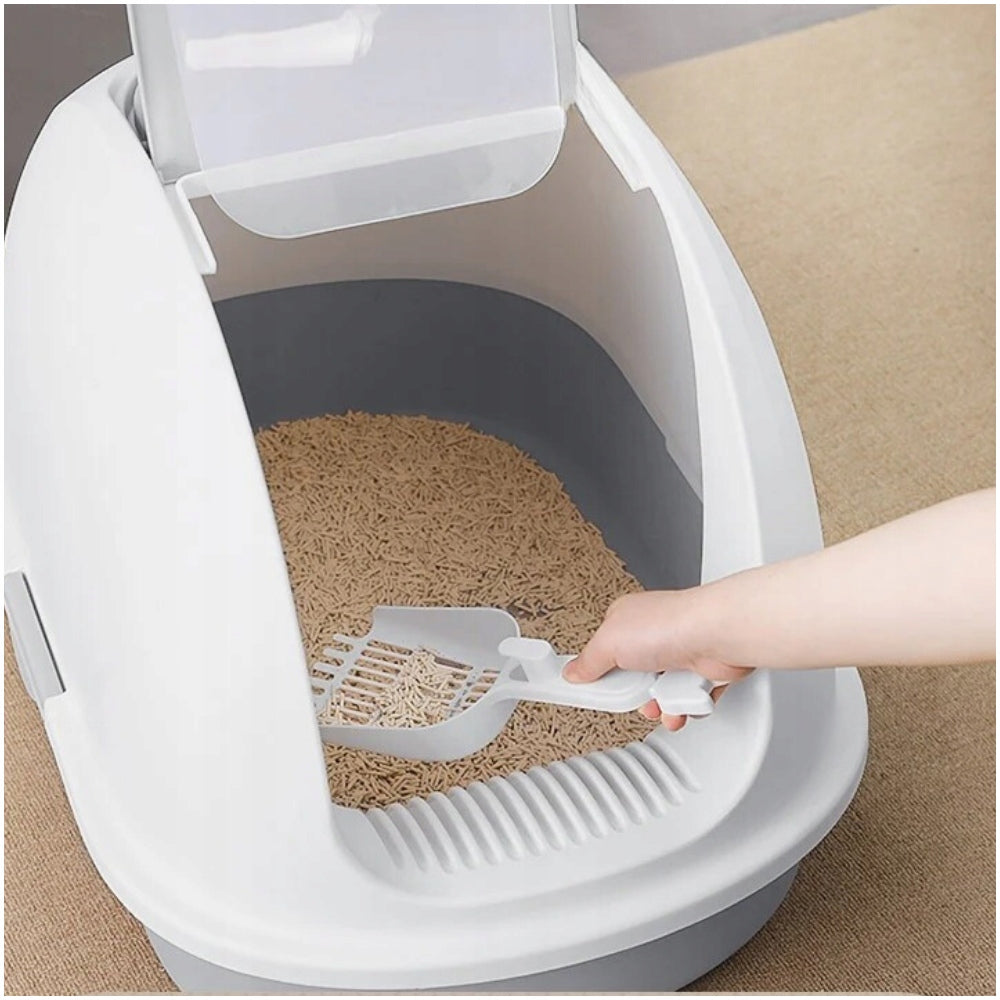 LARGE LITTER BOX XXL FOR CAT CLOSED WITH FLAP DURABLE + LITTER SPATULA Trade name Kuweta Dla Kota Zamknięta Z Klapką ROXY + Łopatka w zestawie