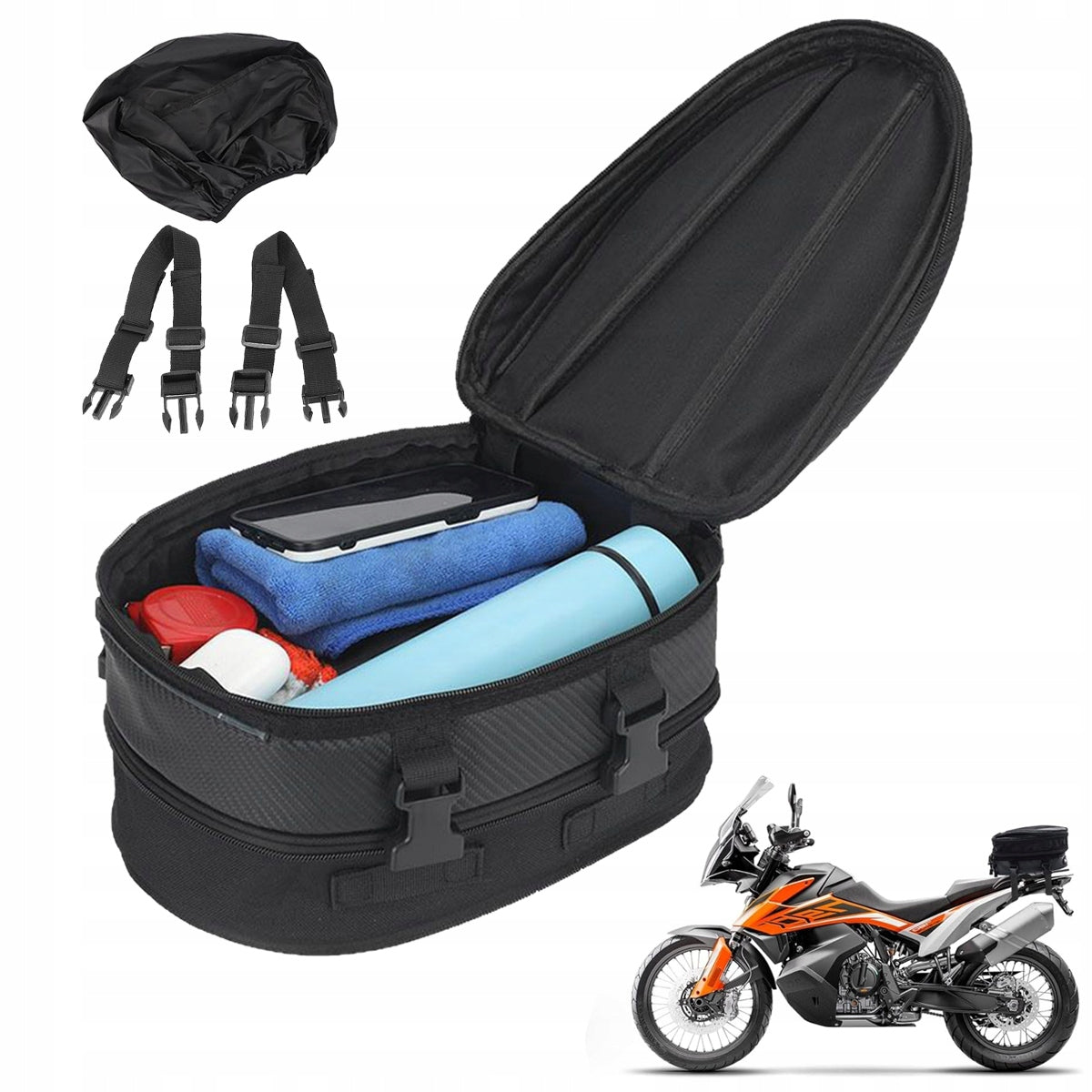 LARGE MOTORCYCLE BAG FOR THE BACK SEAT OF THE MOTORCYCLE WATERPROOF ROOMY