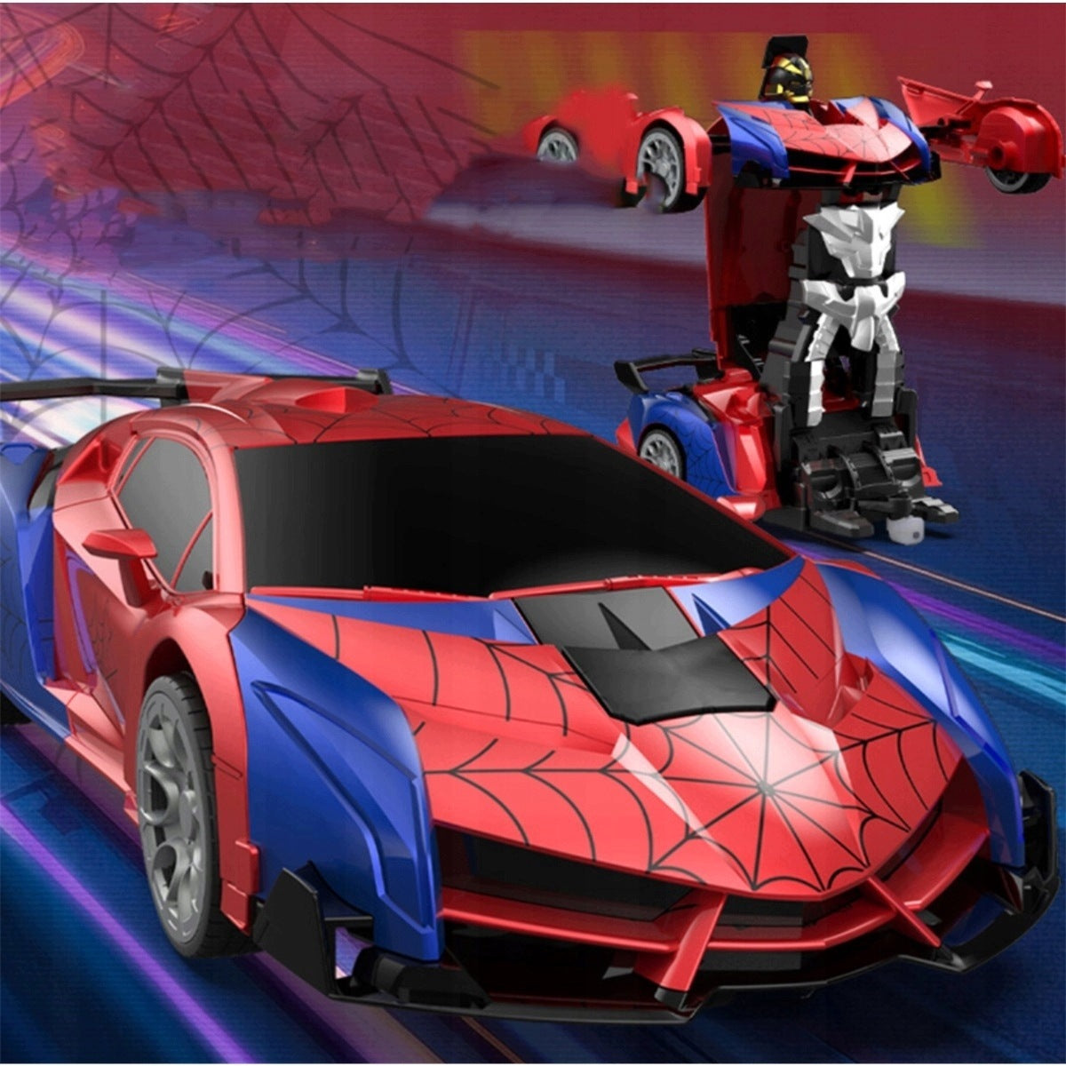 LARGE NEW CAR ROBOT SPIDER REMOTE CONTROLLED 2IN1 LIGHTS SOUNDS Product weight with unit packaging 0.39 kg