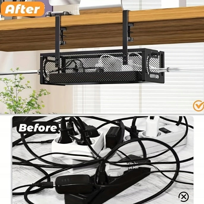 LARGE ORGANIZER SHELF WIRE HANGER CABLES UNDER DESK TOP GRILLE Manufacturer code ORGANIZER PÓŁKA DO KABLI PRZEWODÓW P246