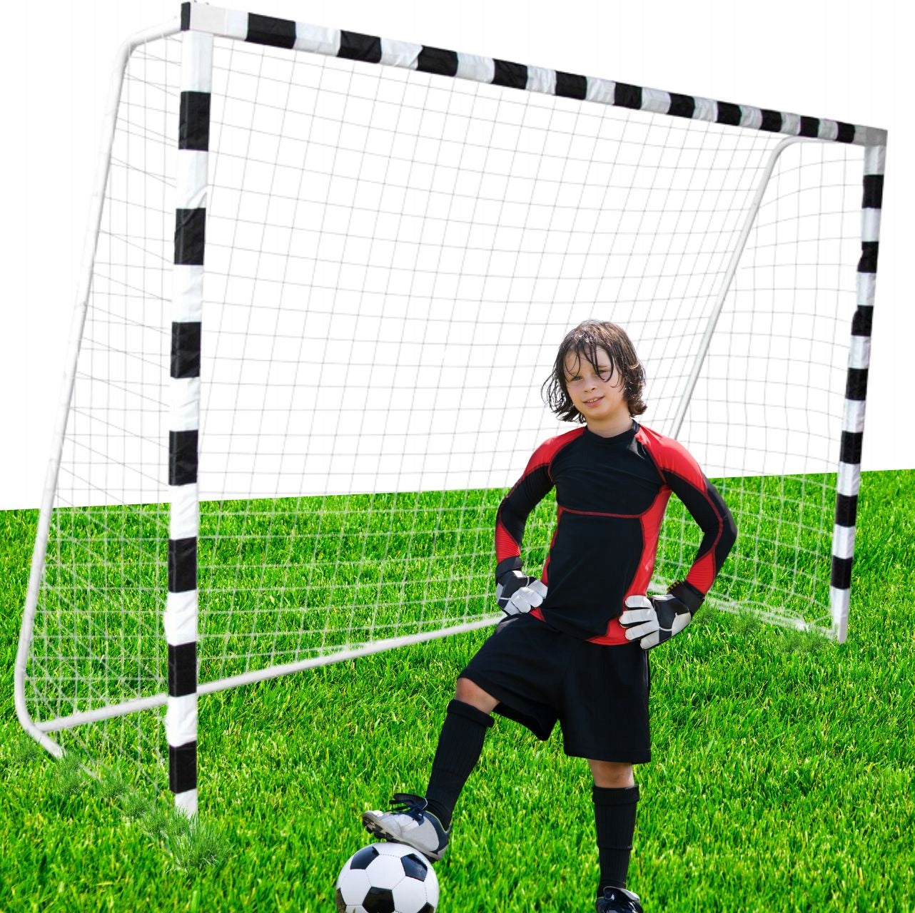 LARGE PORTABLE METAL GOAL XXL FOOTBALL TRAINING CHILDREN 300x200 cm