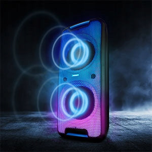 LARGE POWERFUL portable speaker MEDION P61080 2x450W + karaoke microphone AKU 4h Packaging status original