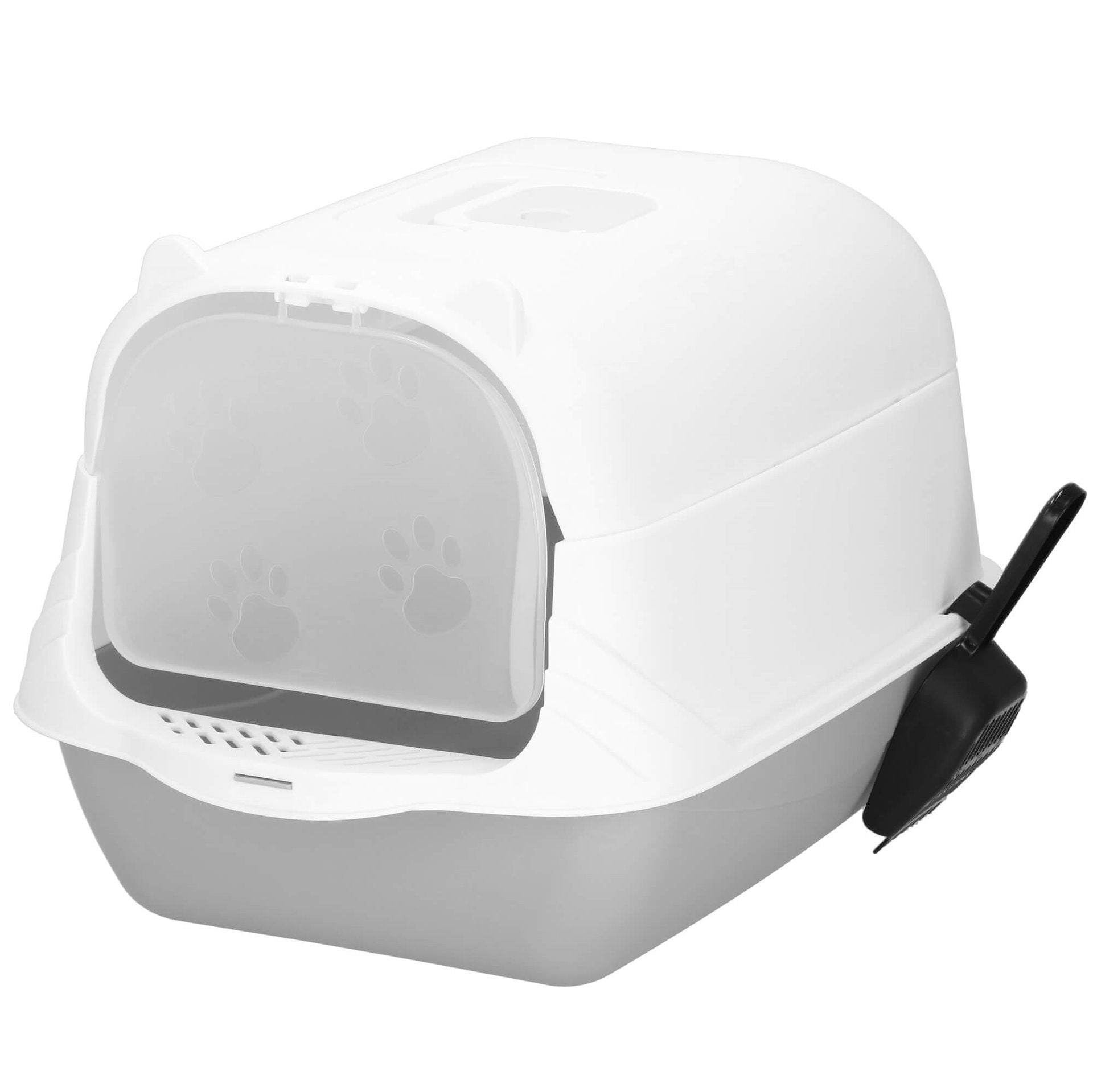 LARGE RABBIT CAT LITTER BOX 49x36cm TOILET CLOSED WITH LITTER XL SPATULA Length 49 cm