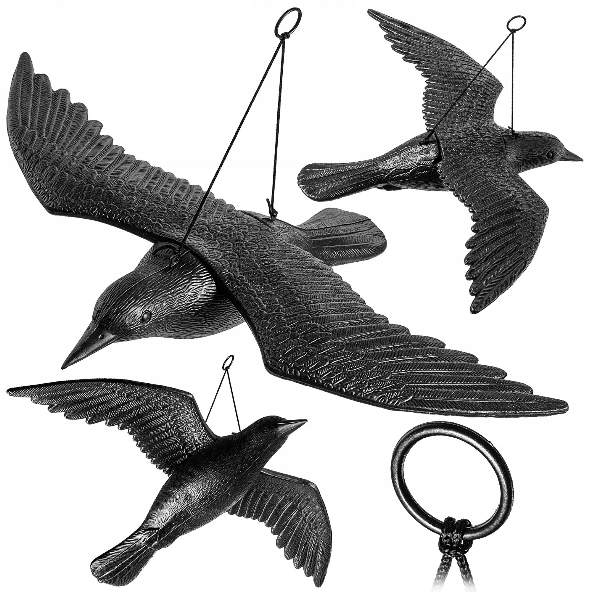 LARGE RAVEN BIRD BALCONY REPELLENT PIGEON STARLINGS FOR BIRDS IN FLIGHT 56cm