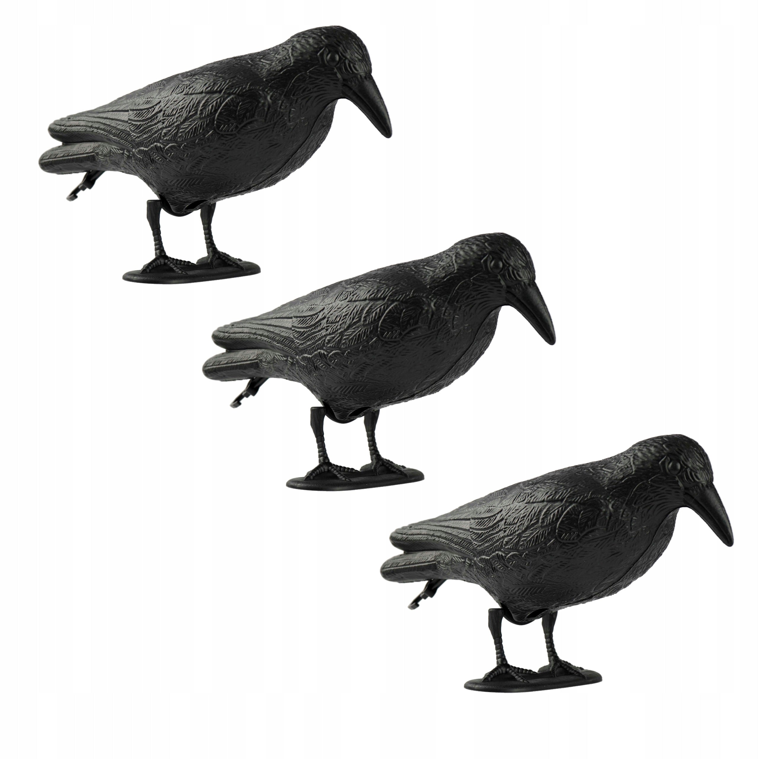 LARGE RAVEN BIRD REPELLENT PIGEON STARLINGS BIRDS FOR BALCONY BLACK 3 PACK