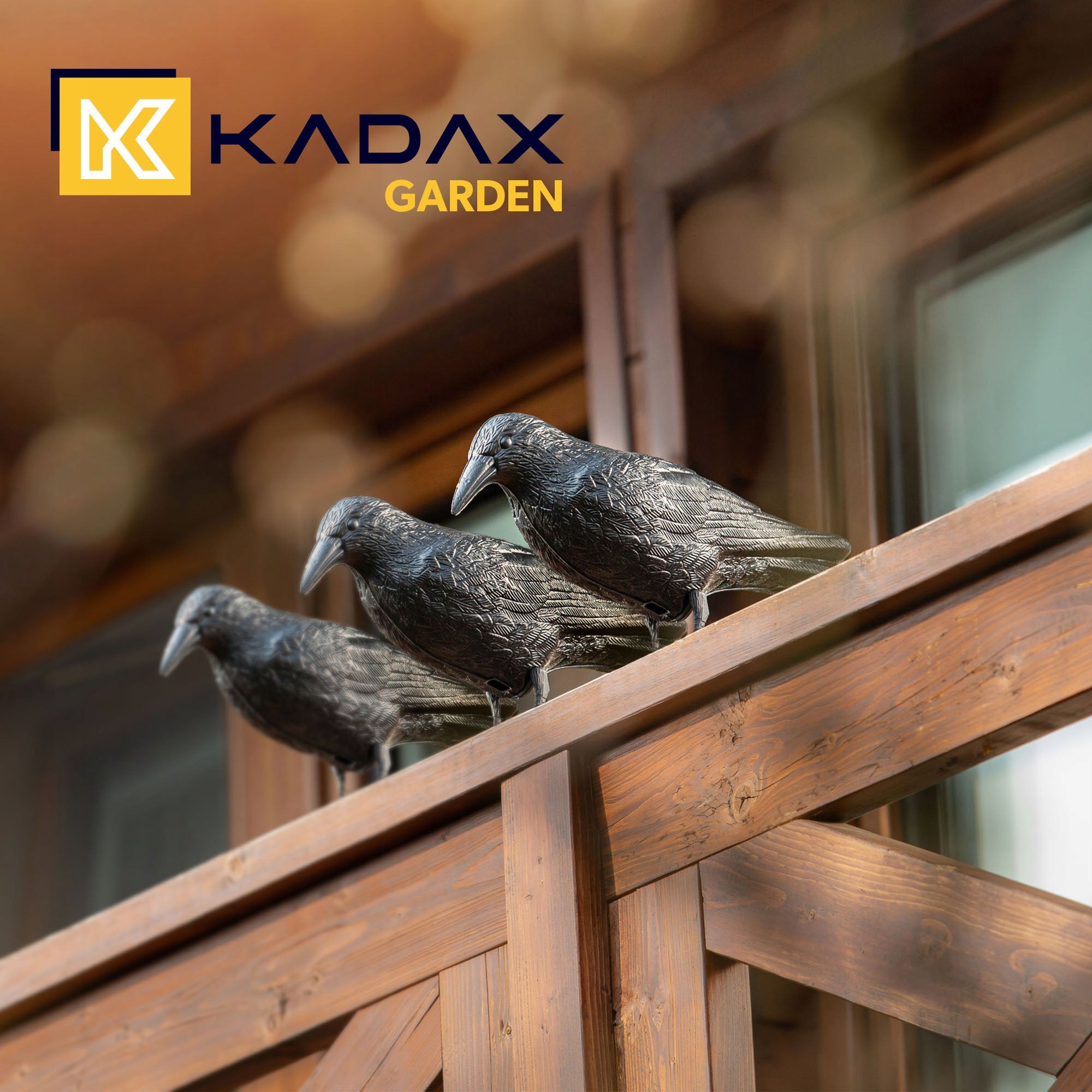 LARGE RAVEN PIGEON BIRD REPELLENT STARLINGS BIRDS FOR BALCONY BLACK 3 PACK Use Against birds