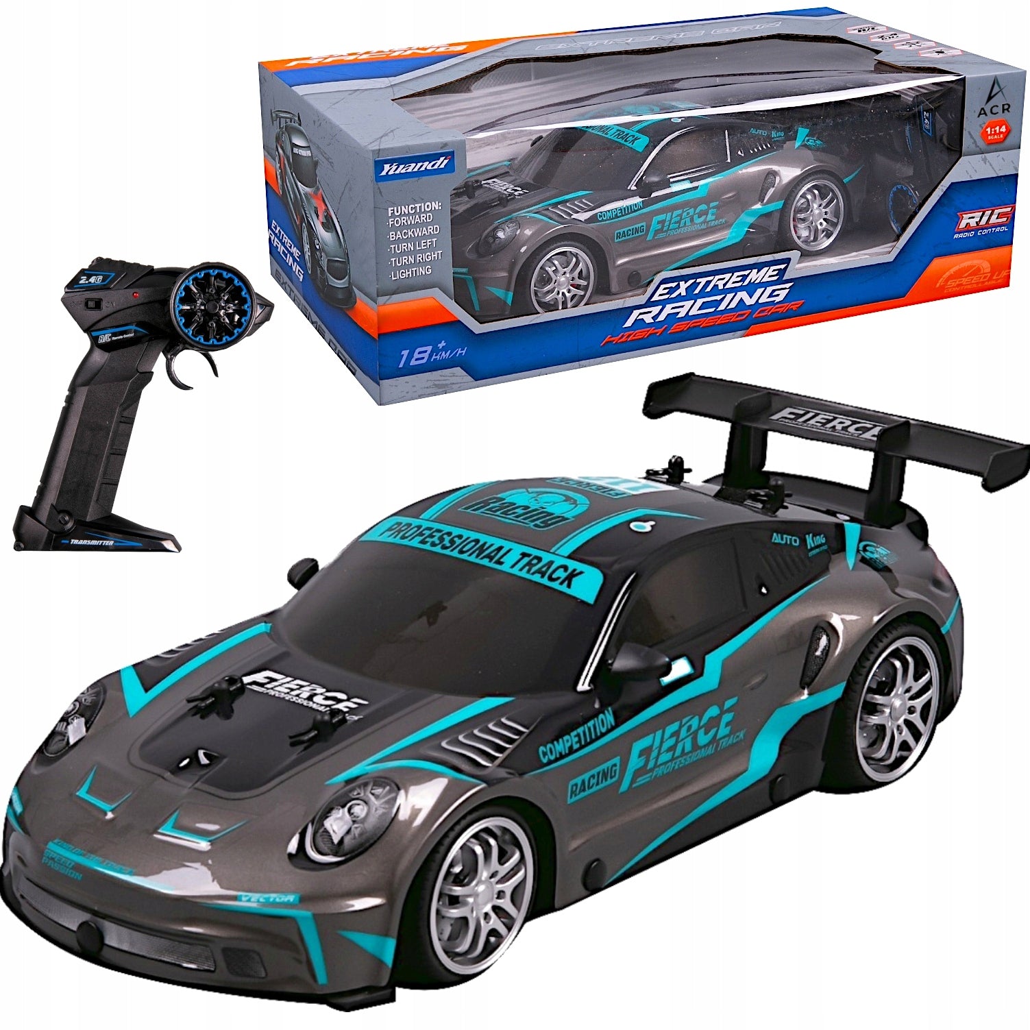 LARGE REMOTE CONTROLLED CAR AUTO RACING DRIFT RC REMOTE CONTROL LED