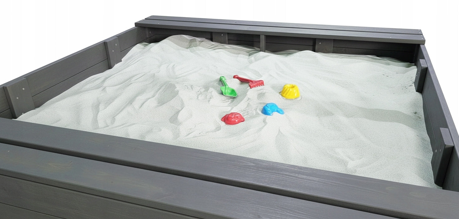 LARGE SANDBOX 150X150 WOODEN WITH BENCHES 2X IMPREGNATED ANTHRACITE Manufacturer code P150X150ANTRACYT