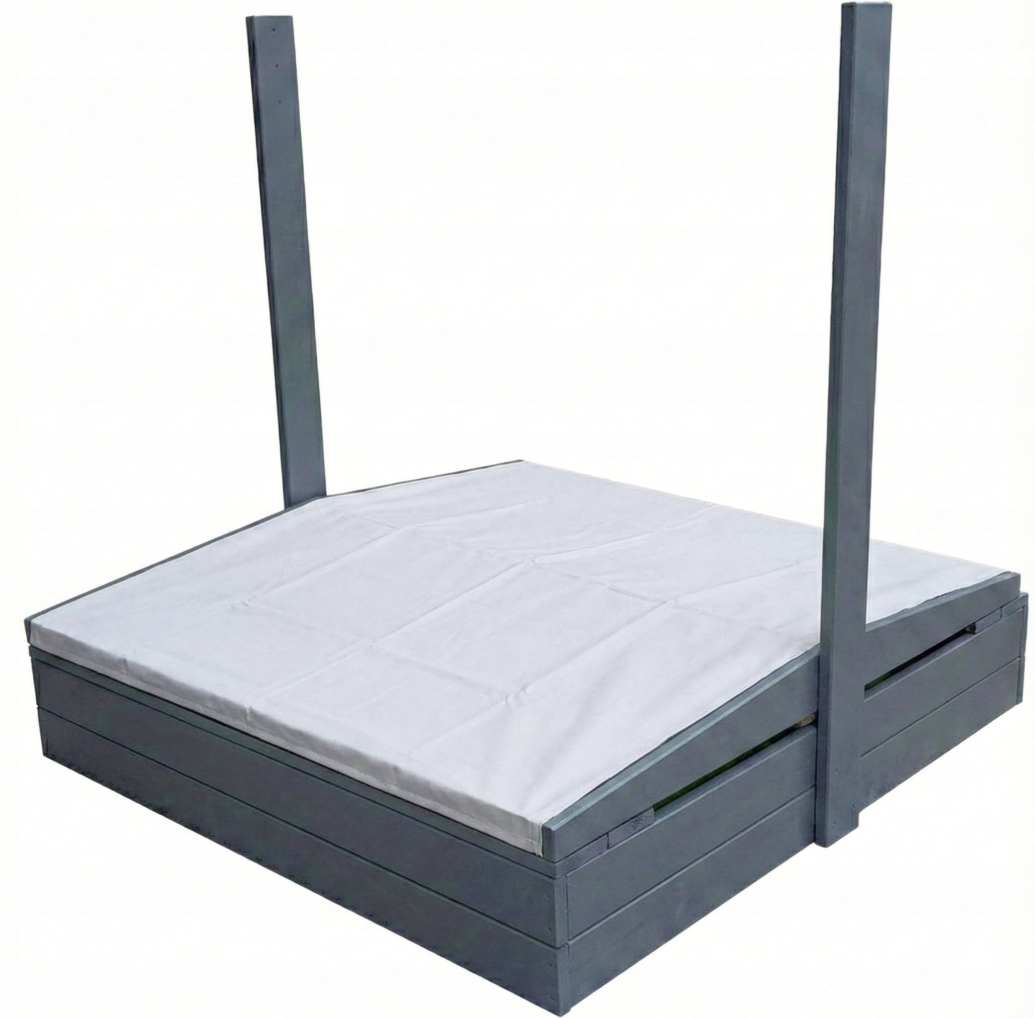LARGE SANDBOX 150X150 WOODEN WITH VISOR 2X IMPREGNATED ANTHRACITE Brand Versano