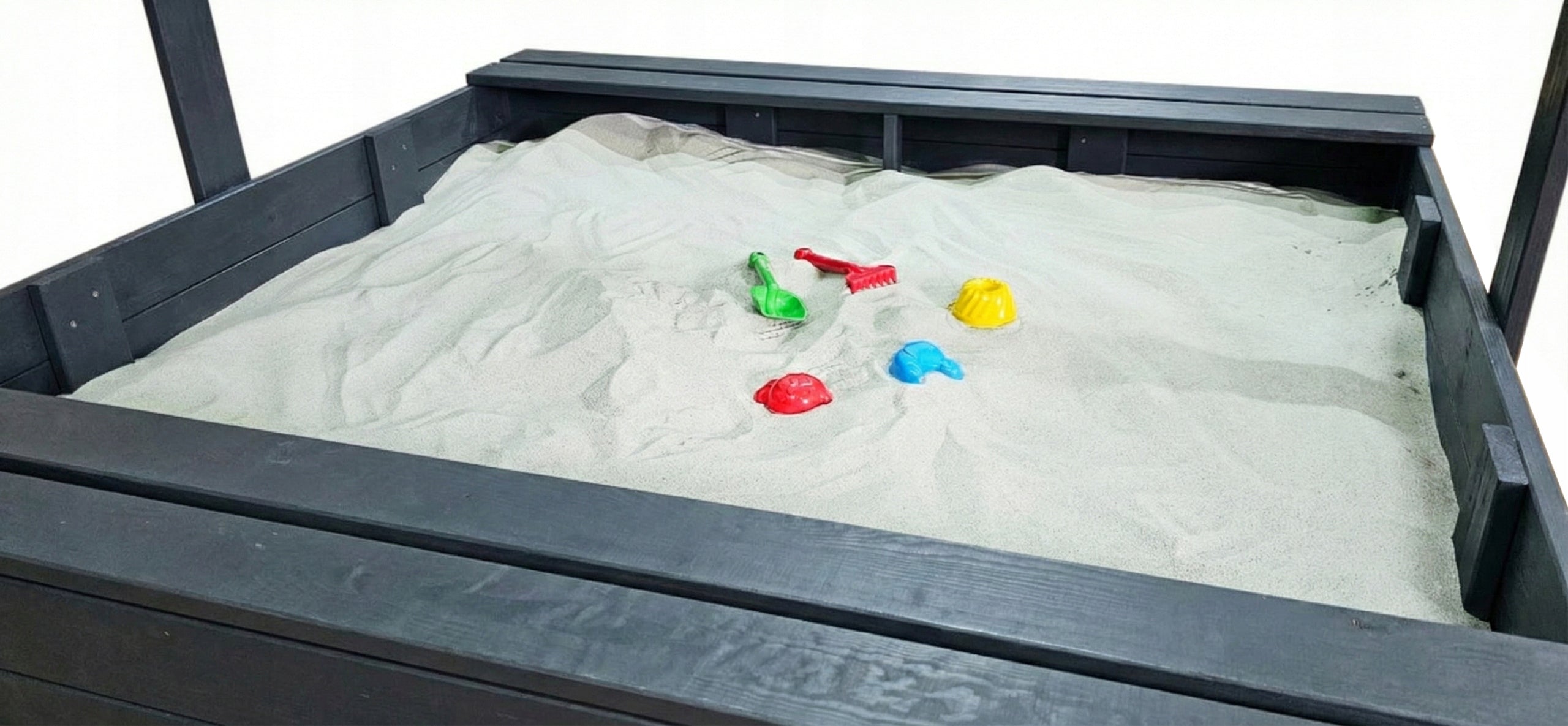LARGE SANDBOX 150X150 WOODEN WITH VISOR 2X IMPREGNATED ANTHRACITE Manufacturer code P150+D-ANTRACYT