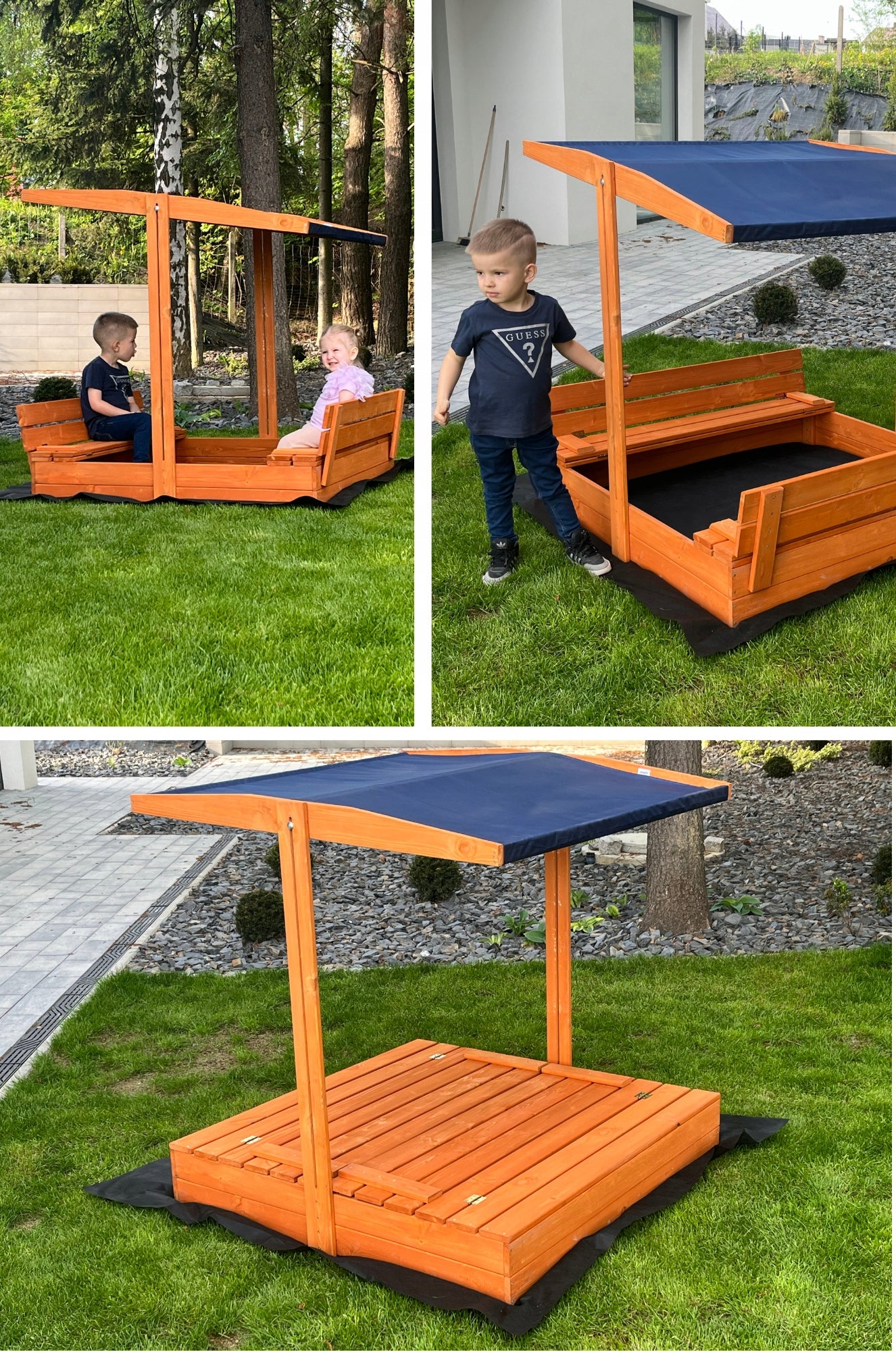 LARGE SANDBOX WITH WOOD IMPREGNATED 120 VIDEO BENCHES CE EAN (GTIN) 5907173423634