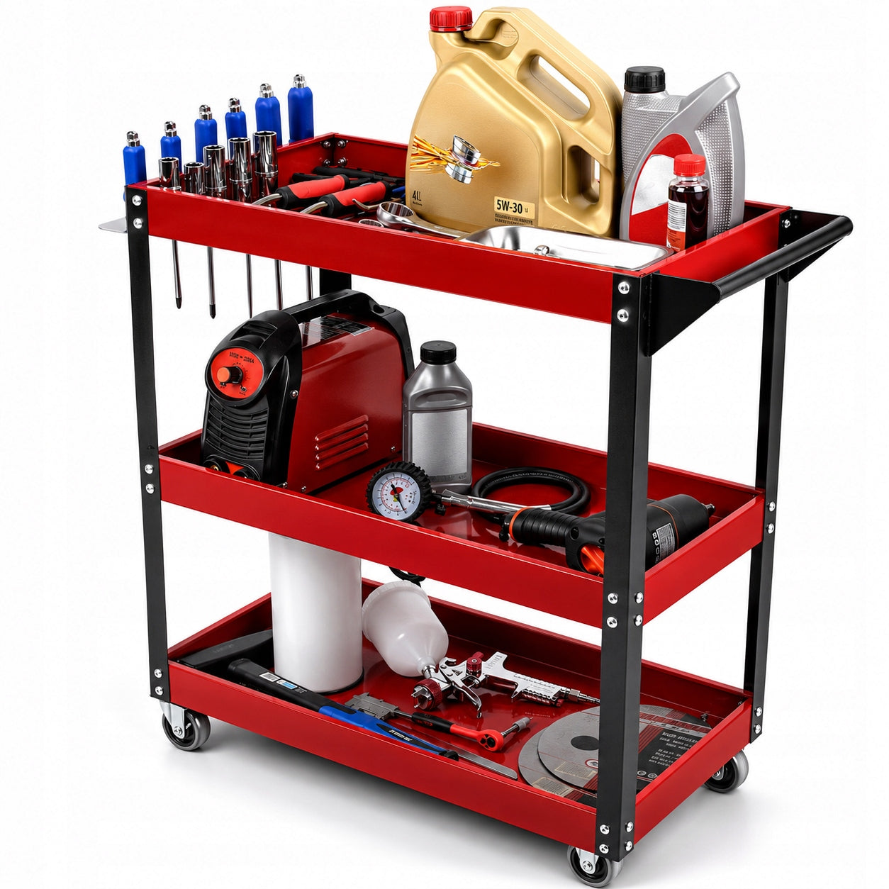 LARGE SERVICE TOOL WORKSHOP TROLLEY 3 SHELVES TOOL CABINET POWER Brand Ondragon
