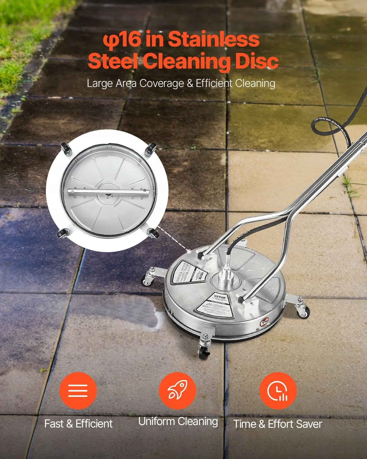 LARGE SET FOR CLEANING PAVING STONES OF THE GARDEN TERRACE OF THE HOUSE - NOZZLES Packaging status original