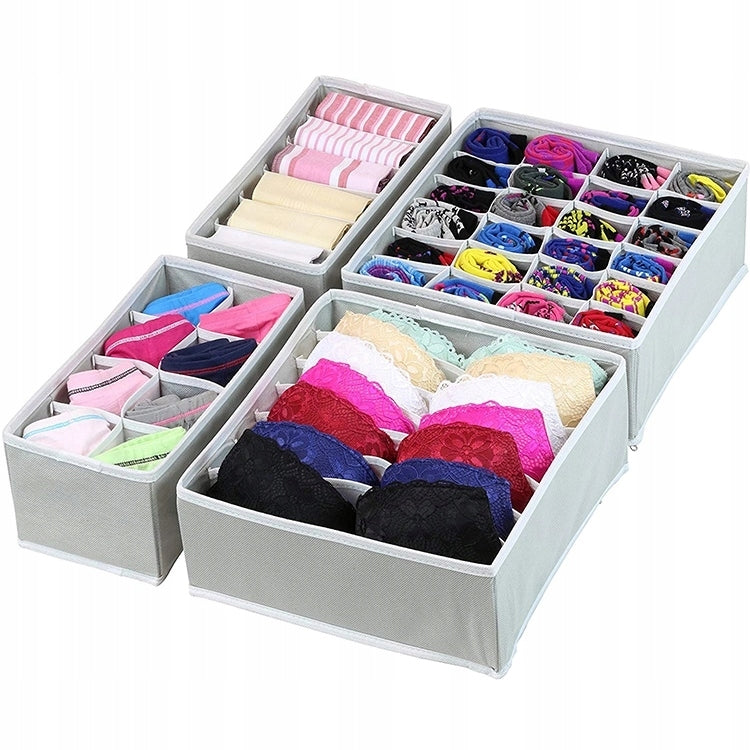 LARGE SET OF 4PCS UNDERWEAR CLOSET DRAWER ORGANIZERS SOCKS CLOTHES
