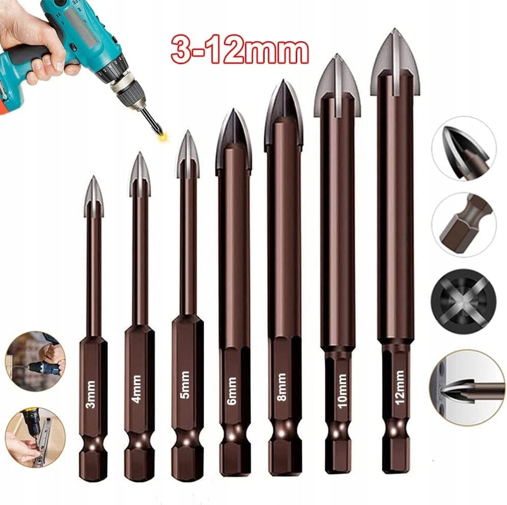 LARGE SET OF DRILL BITS FOR GLASS TILES CERAMIC STONEWARE 7PCS