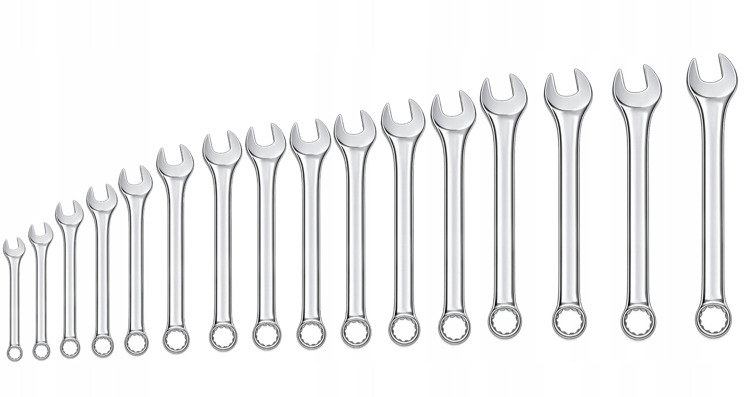 LARGE SET OF FLAT-EYE WRENCHES 17el CRV 6-32mm FLAT MAT CASE Key type combination