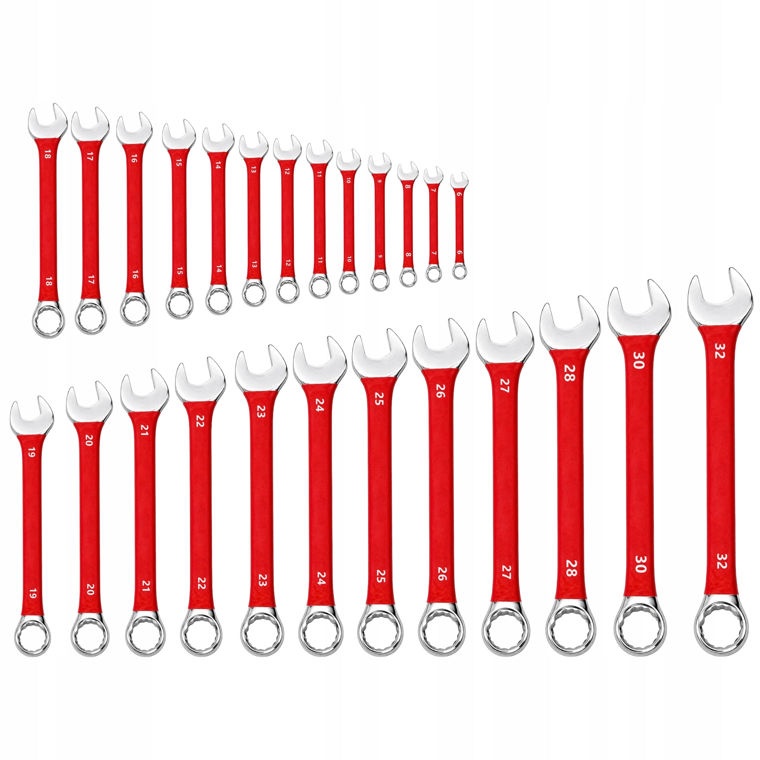 LARGE SET OF FLAT-EYE WRENCHES 25el CRV 6-32mm RUBBER FLAT MAT Manufacturer code TX1502