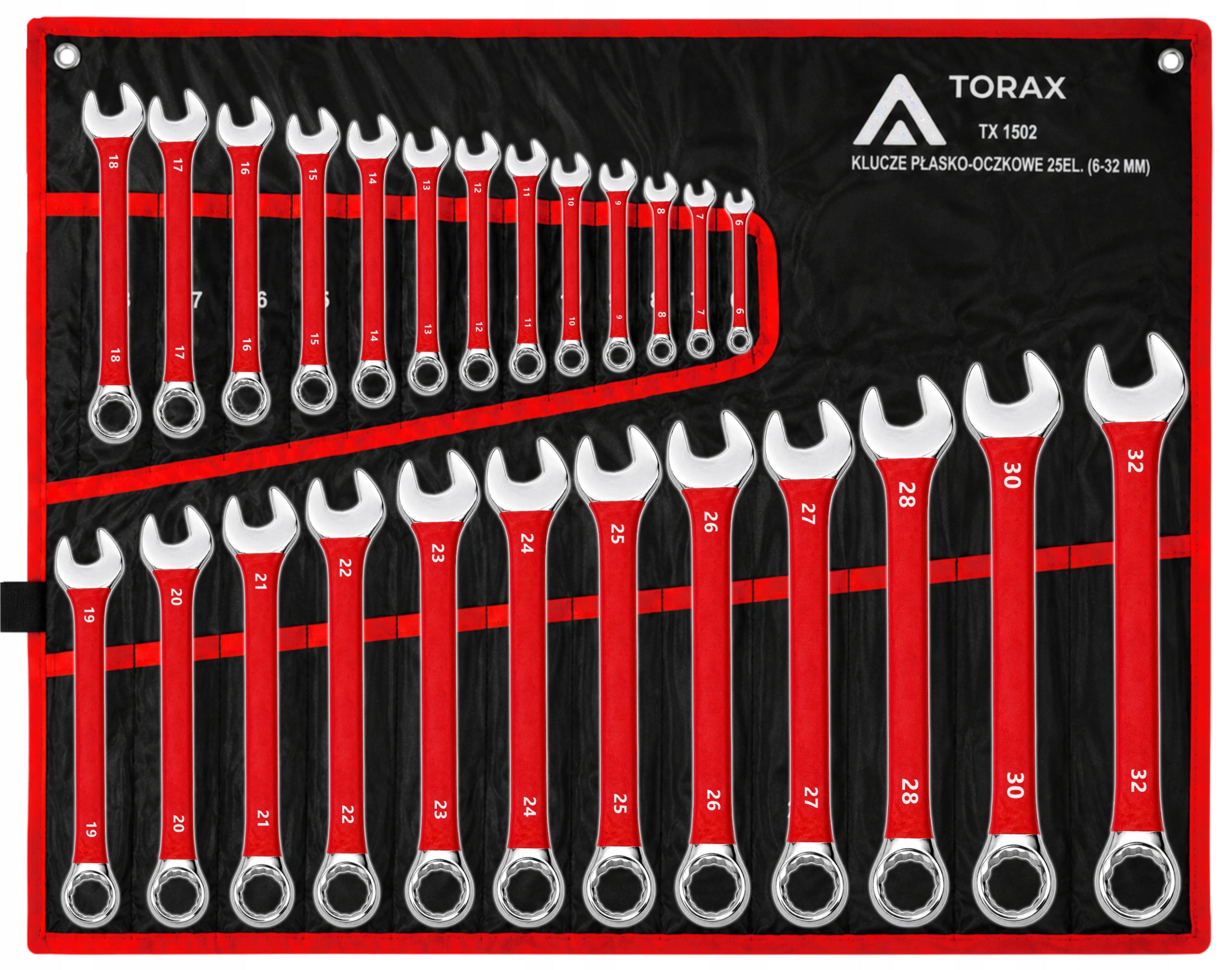 LARGE SET OF FLAT-EYE WRENCHES 25el CRV 6-32mm RUBBER FLAT MAT Manufacturer code TX1502