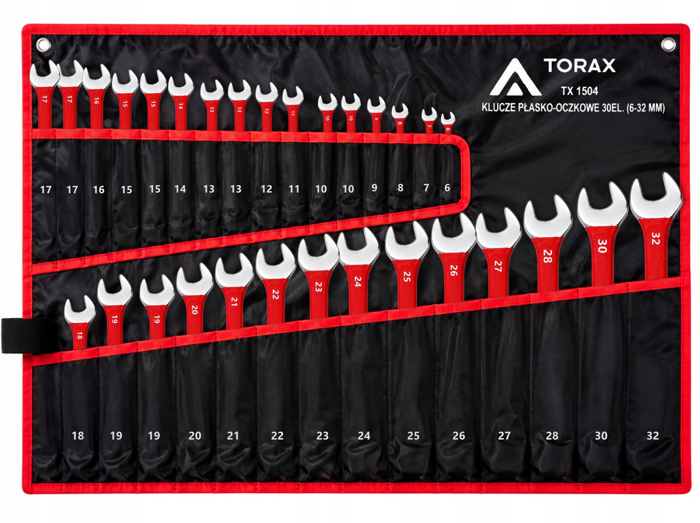LARGE SET OF FLAT-EYE WRENCHES 30el CRV 6-32mm RUBBER FLAT MAT Manufacturer code TX1504
