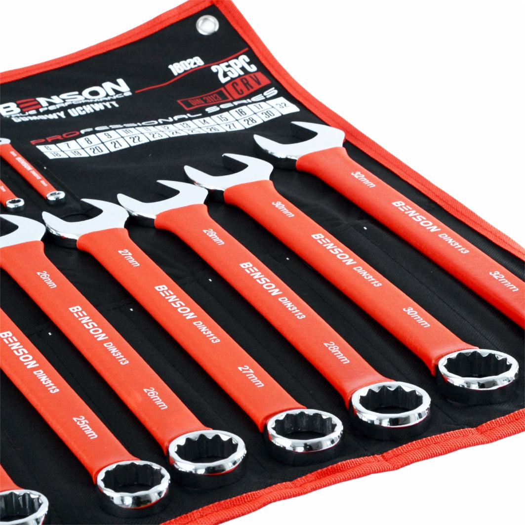 LARGE SET OF FLAT WRENCHES RUBBER 6-32MM 25EL MAT BENSON BY BLACK Product weight with unit packaging 6.2 kg